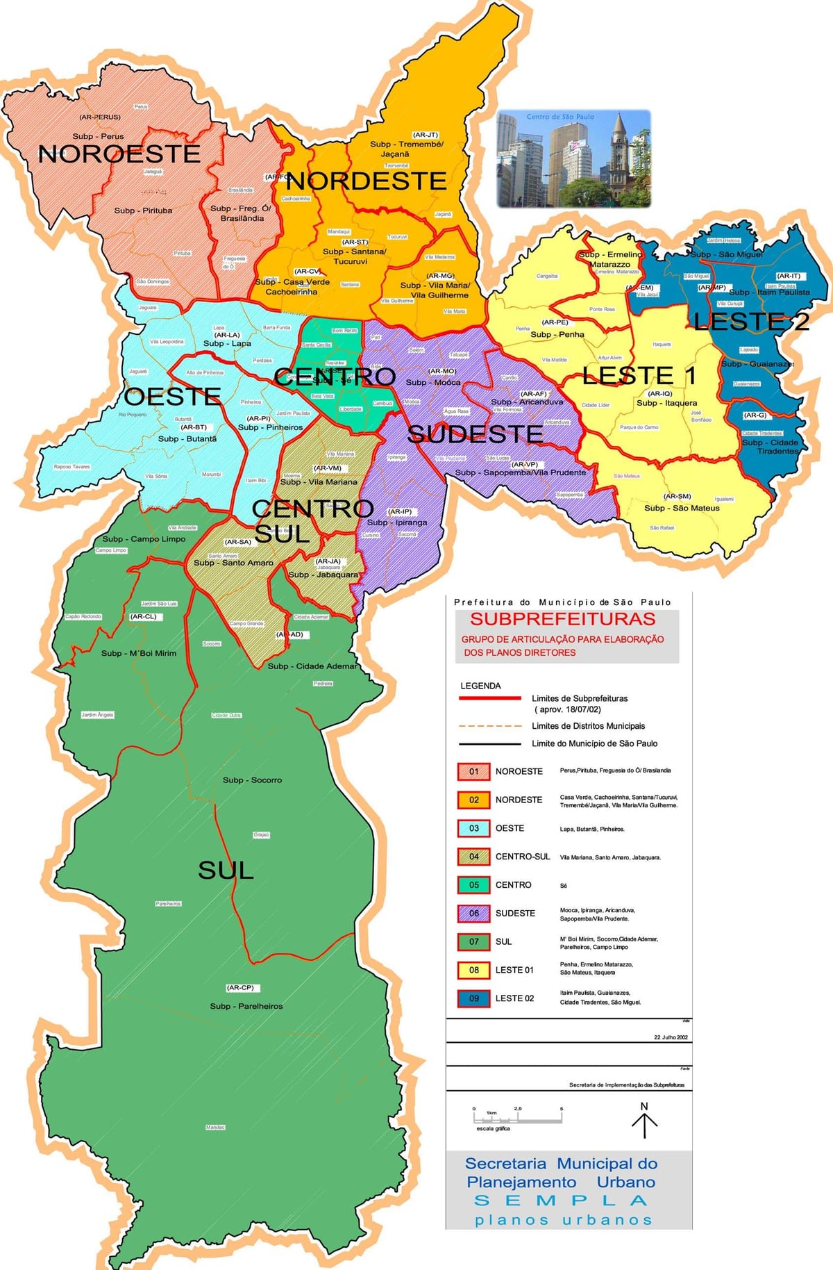 साओ पाउलो ब्राजील पड़ोस का नक्शा
