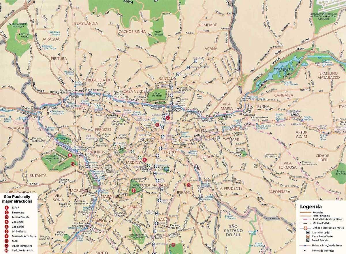 साओ पाउलो उद्यान के नक्शे