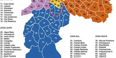 साओ पाओलो के नगर पालिकाओं नक्शा
